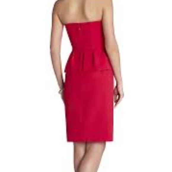 BCBG "Penelope" Red Strapless Peplum Dress Size 4 - Picture 2 of 2
